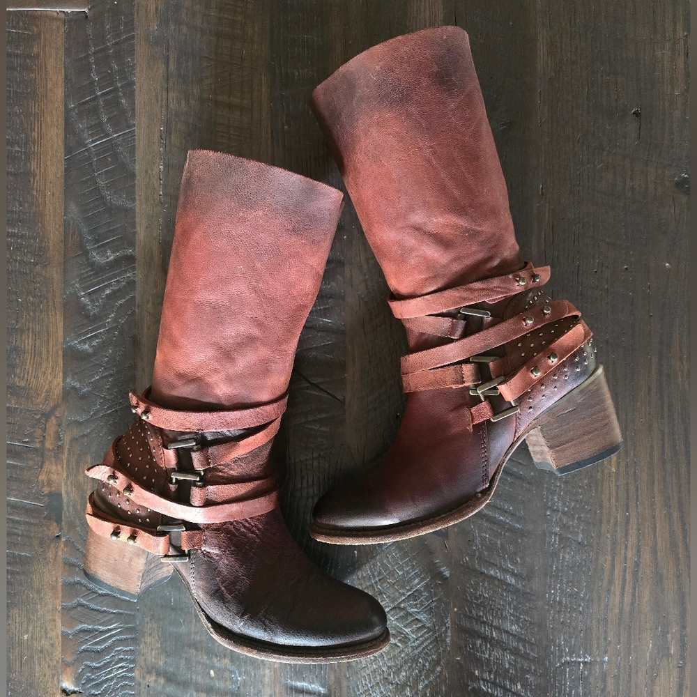 Freebird by Steven Rich Reddish-Brown Heeled Boots